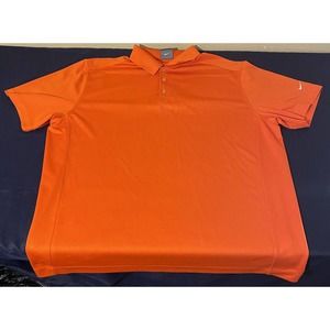 NIKE GOLF Polo Shirt DRI FIT Orange S/S Men's, 2XL 2X Large XXL
